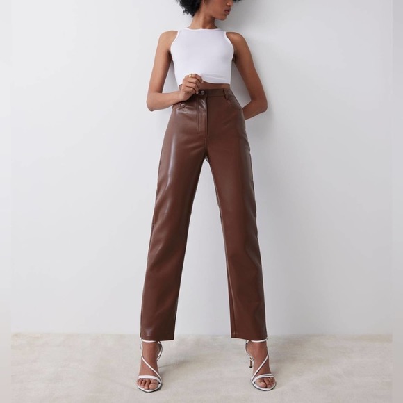 Aritzia Pants - Wilfred Aritzia Brown Faux Leather Melina Pants - 0